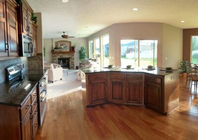 Kitchen with big windows and hardwood floors in Omaha, NE.