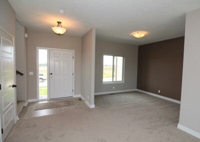 New Home dining room with accented wall paint.