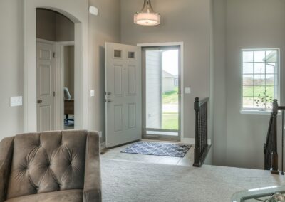 Ranch home entryway completed by Aurora Homes in Omaha.