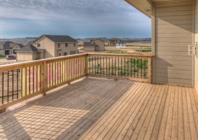 New home cedar deck overlooking Omaha, NE.