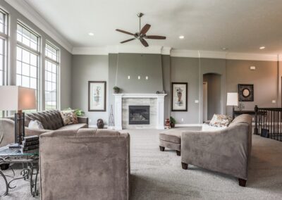 Home Builder in Omaha, NE example of Family Room w/ tall ceiling