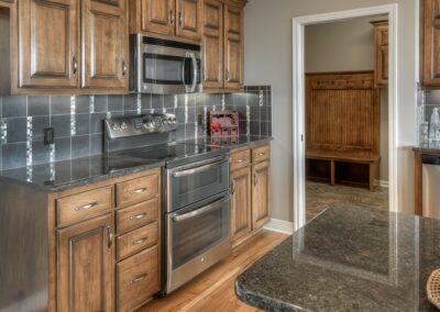 New Home Builders kitchen with attached mud room in Omaha, NE.