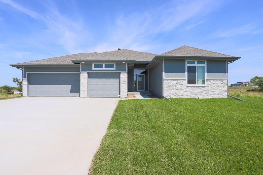 Spec Home Builders, Aurora Homes, ranch home in Bennington, NE is under construction and will be ready soon. This home is in Anchor Pointe Neighborhood.