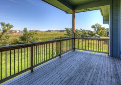 Covered deck by Omaha home builder, Aurora Homes